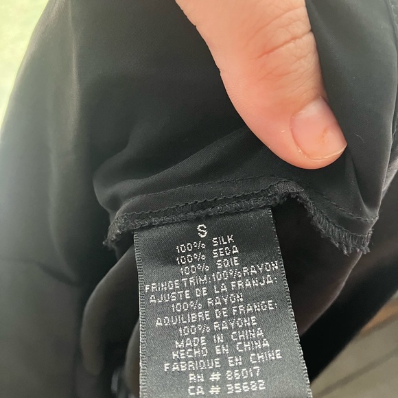 BEBE 100% Silk Fringe Ruffle Black Mini Skirt Size Small Zip Up Flowy VTG Y2K - Picture 6 of 7